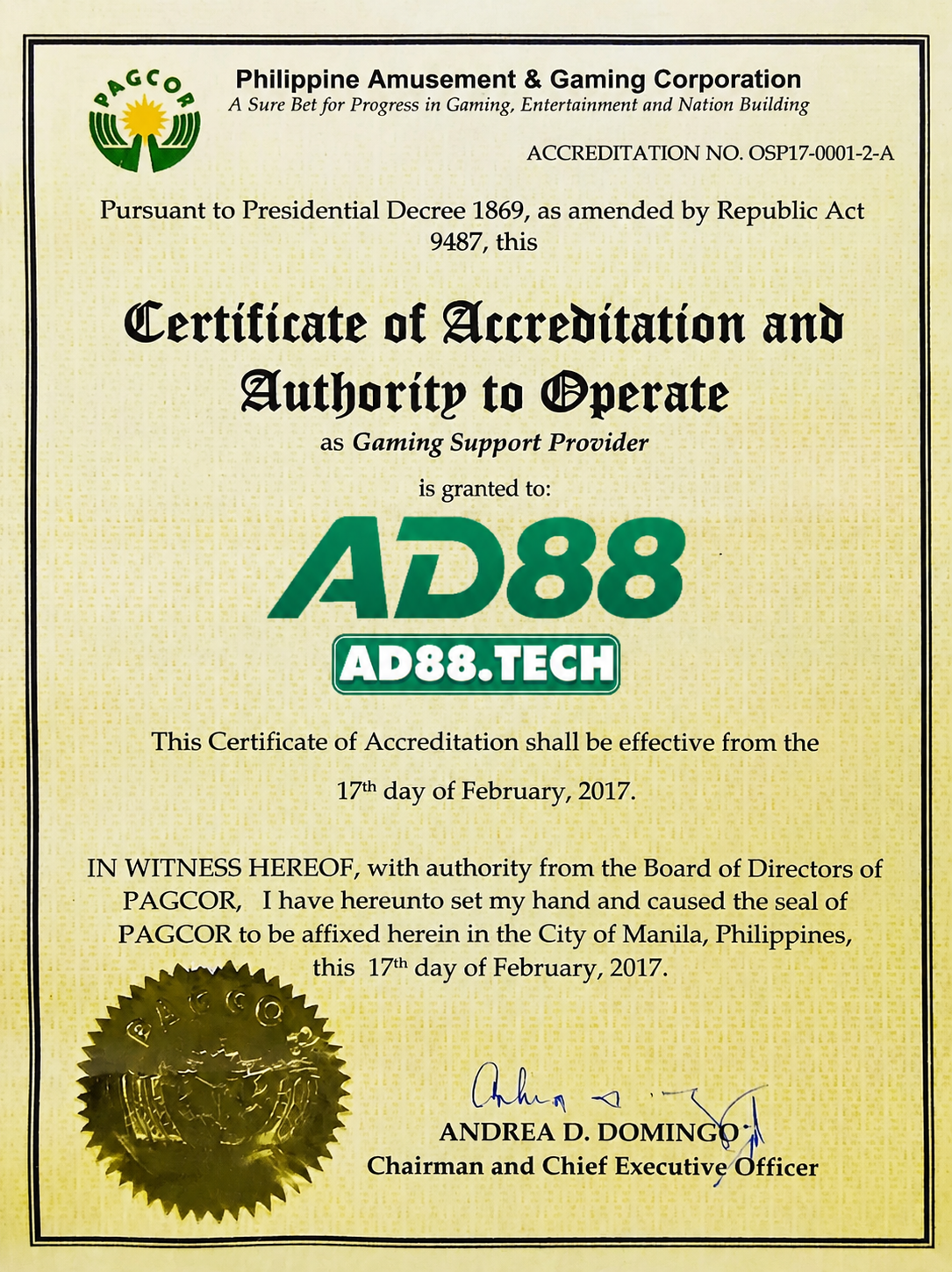 pagcor ad88